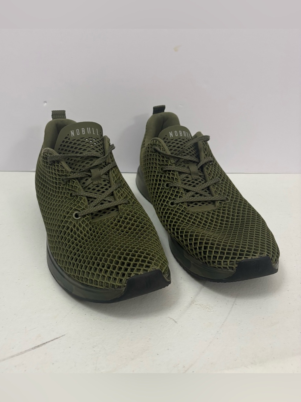 NOBULL Mesh Runner Army Green Olive Training Sneakers Mens 15 Womens 16.5